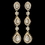 Elegance by Carbonneau E-7763-G-CL Gold Teardrop & Oval Pave Encrusted CZ Crystal Flower Dangle Earring 7763