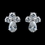 Elegance by Carbonneau Antique Rhodium Silver Clear Cluster  Petite CZ Crystal Stud Children's Earrings 7774