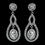 Elegance by Carbonneau Antique Rhodium Silver Clear CZ Crystal Pave Encrusted Vintage Earrings 7778