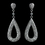 Elegance by Carbonneau Antique Rhodium Silver Clear CZ Crystal Micro Pave Dangle Earrings 7785