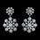 Elegance by Carbonneau Antique Rhodium Silver Clear Cluster Drop CZ Crystal Earrings 7792