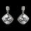 Elegance by Carbonneau Antique Rhodium Silver Clear Diamond Shaped CZ Crystal Drop Earrings 7846