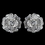 Elegance by Carbonneau E-82010-RD-CL Rhodium Clear CZ Crystal Rose Clip On Stud Earrings 82010