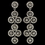 Elegance by Carbonneau E-82017-RD-CL Rhodium Clear Rhinestone Retro Circle Wheel Dangle Earrings 82017