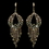 Elegance by Carbonneau E-82041-G-Olive Gold Olive Green & Clear Rhinestone Hand Made Chandelier Earrings 82041
