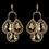 Elegance by Carbonneau E-82042-G-Lt-Brown Gold Light Brown & Clear Rhinestone Drops Earrings 82042