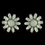 Elegance by Carbonneau E-82058-RD-Mint Rhodium Mint Stone Flower Stud Earrings 82058
