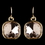 Elegance by Carbonneau E-82059-G-Pink Gold Pink Cushion Hook Drop Earrings 82059