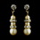 Elegance by Carbonneau E-8366-G-Ivory Gold Ivory Pearl Rhinestone Dangle Earrings 8366