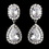 Elegance by Carbonneau E-8483-AS-Clear-clip Ravishing Silver Clear CZ Clip On Earrings 8483