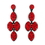 Elegance by Carbonneau E-8541-Red Four Tone Red Mix on Black Earring Set 8541