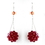 Elegance by Carbonneau E-8551-Red Red Beaded Ball Earring Set 8551