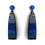 Elegance by Carbonneau E-8562-Blue Blue Mix Bell Shaped Dangle Earring Set 8562