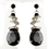 Elegance by Carbonneau E-8592-AS-Black Black Swarovski Crystal & CZ Swirl Earrings 8592