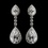 Elegance by Carbonneau E-8656-AS-Clear Antique Silver Clear Dangle Tear Drop CZ Crystal Bridal Earrings 8656