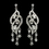 Elegance by Carbonneau E-8657-S-Clear Silver Clear Rhinestone Dangle Bridal Earrings 8657