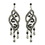 Elegance by Carbonneau E-8657-S-Smoked Silver Smoked & Black Rhinestone Dangle Earrings 8657