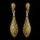 Elegance by Carbonneau E-8659-G-Topaz Gold Topaz Pave Rhinestone Dangle Bridal Earrings 8659