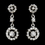 Elegance by Carbonneau E-8674-AS-Clear Antique Silver Clear Round CZ Crystal Bridal Dangle Bridal Earrings 8674