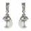 Elegance by Carbonneau E-8675-AS-DW Silver CZ Crystal & Diamond White Pearl Dangle Drop Bridal Earrings 8675