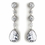 Elegance by Carbonneau E-8676-AS-Clear Silver Clear CZ Dangle Tear Drop & Round Crystal Dangle Bridal Earrings 8676