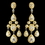 Elegance by Carbonneau E-8677-G-CL Gold Clear Teardrop CZ Crystal Chandelier Earrings 8677