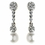 Elegance by Carbonneau E-8680-AS-DW Antique Silver Clear Rhinestone and Diamond White Pearl Ball Bridal Earrings 8680