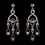 Elegance by Carbonneau E-8681-S-Amethyst Silver Amethyst & Clear Rhinestone Chandelier Bridal Earrings 8681
