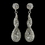 Elegance by Carbonneau E-8682-AS-Clear Antique Silver Clear Rhinestone & Crystal Dangle Bridal Earrings 8682