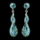 Elegance by Carbonneau E-8682-AS-Turquoise Antique Silver Turquoise AB Rhinestone & Crystal Dangle Bridal Earrings 8682