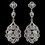 Elegance by Carbonneau E-8685-RD-CL Silver Clear Rhinestone Dangle Earrings 3824