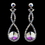 Elegance by Carbonneau e-8706-silver-ab Silver AB Double Loop Dangling Antique Earrings 8706