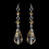 Elegance by Carbonneau E-8737-S-Champagne Silver Champagne Crystal Tear Drop Dangle Bridal Earrings 8737