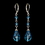Elegance by Carbonneau E-8745-S-Aqua Silver Aqua Crystal Bead Drop Bridal Earrings 8745