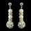Elegance by Carbonneau E-8751-S-Ivory Pearl & Silver Ivory Rondelle Drop Bridal Earrings 8751