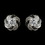 Elegance by Carbonneau E-8785-AS-Black Silver Clear & Black CZ Stone Bridal Earrings 8785