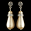 Elegance by Carbonneau E-8828-S-CH Silver Ivory Pearl & Rhinestone Dangle Earrings 8828