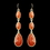 Elegance by Carbonneau E-8840-G-Orange Gold Orange Dangle Earrings 8840
