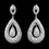 Elegance by Carbonneau E-8925-AS-Clear Antique Silver Clear CZ Crystal Earrings 8925