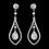 Elegance by Carbonneau E-8928-AS-Clear Antique Rhodium Silver Clear CZ Crystal Earrings 8928