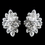 Elegance by Carbonneau E-8944-AS-Clear Antique Silver Clear Rhinestone Clip On Earrings 8944
