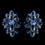 Elegance by Carbonneau E-8944-H-Navy Hematite Navy Blue & Lt Blue Rhinestone Clip On Earrings 8944