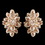 Elegance by Carbonneau E-8944-RG-Champagne Rose Gold Champagne Rhinestone Clip On Earrings 8944