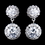 Elegance by Carbonneau E-9115-AS-Clear Antique Rhodium Silver CZ Crystal Drop Earrings 9115