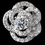 Elegance by Carbonneau E-9206-RD-CL Rhodium Clear CZ Crystal Atomic Rose Stud Earrings 9206