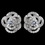 Elegance by Carbonneau E-9206-RD-CL Rhodium Clear CZ Crystal Atomic Rose Stud Earrings 9206