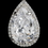 Elegance by Carbonneau E-9207-RD-CL Rhodium Clear CZ Crystal Pear Teardrop Earrings 9207