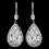 Elegance by Carbonneau E-9207-RD-CL Rhodium Clear CZ Crystal Pear Teardrop Earrings 9207