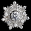 Elegance by Carbonneau E-9209-RD-CL Rhodium Clear CZ Crystal Round Snowflake Stud Earrings 9209