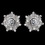 Elegance by Carbonneau E-9209-RD-CL Rhodium Clear CZ Crystal Round Snowflake Stud Earrings 9209
